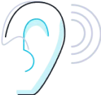 illustration of an ear with sound waves next to it