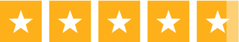 five yellow boxes with white stars, with background 94% full