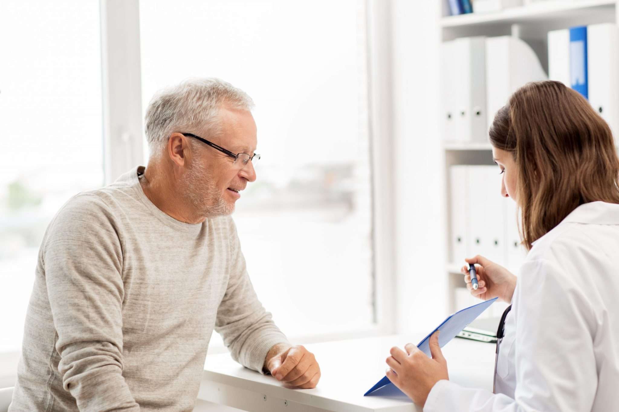 Man getting test results