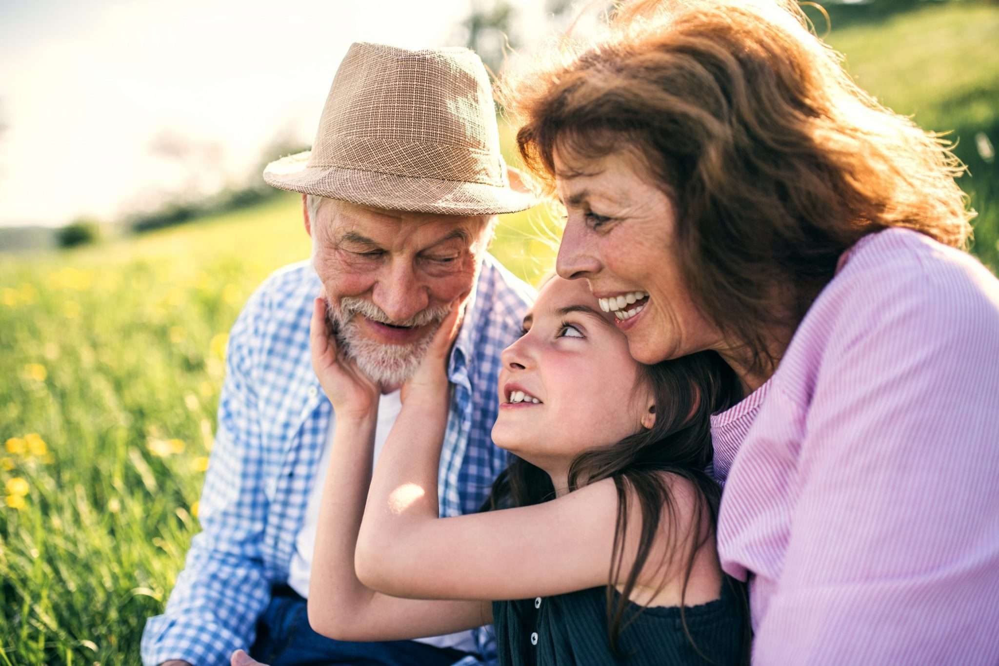 Senior couple with grandaughter